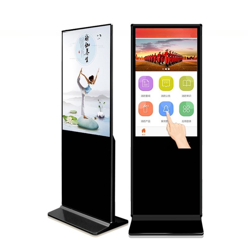 Wall 43 inch capacitive touch screen monitor with Android or Win10/11 OS support portrait landscape display modes