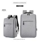 Two Zipper Pockets Waterproof Nylon USB Laptop Backpack