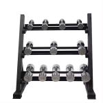 Three Layer Commercial Fitness Equipment Dumbbell Rack Metal Set For Strength