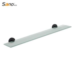 China Black Bathroom Accessories Shelves 304 Stainless Steel Glass Bathroom Wall Shelf wholesale