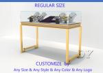 Beauty Practicability Glass Jewelry Showcases With Dis - Assembly Gold Legs