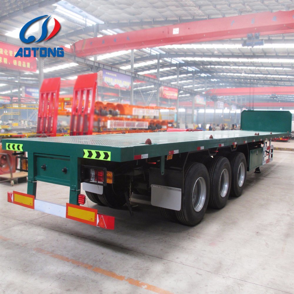 Truck Trailer 3 axles flatbed semi-trailer platform 40ft 48ft for container transport