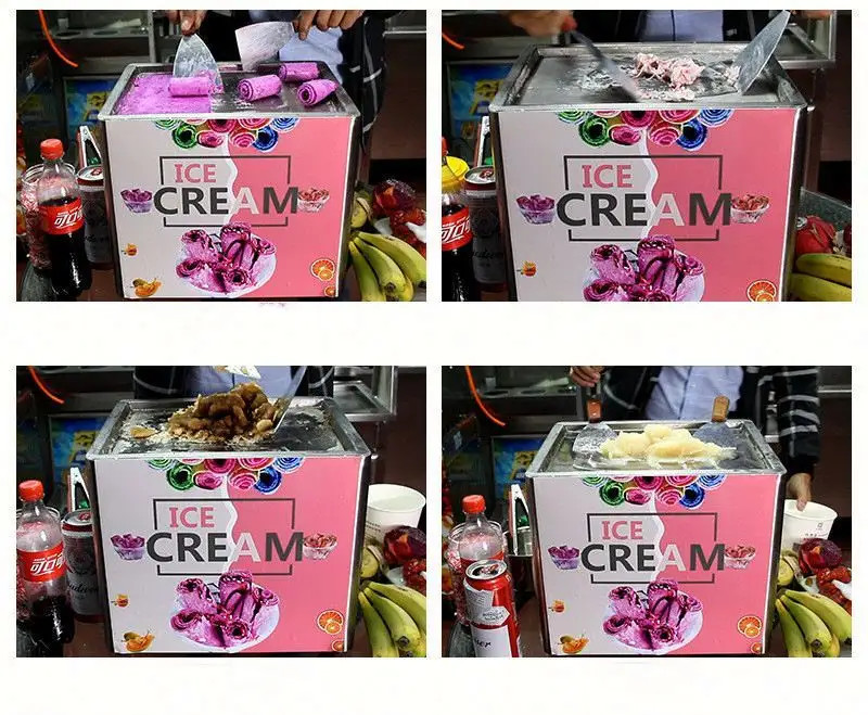 Stainless Steel Commercial Fried Yogurt Machine Easy Operate