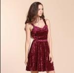 Fashion Mini Dress Hot Sexy Velvet Dress Party dress