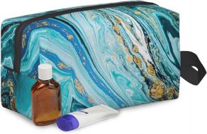China Shockproof protective &Store Portable Shaving Kit Bag, Blue Gilt Marble,Wash Bag for Travel, Gym, Camping wholesale