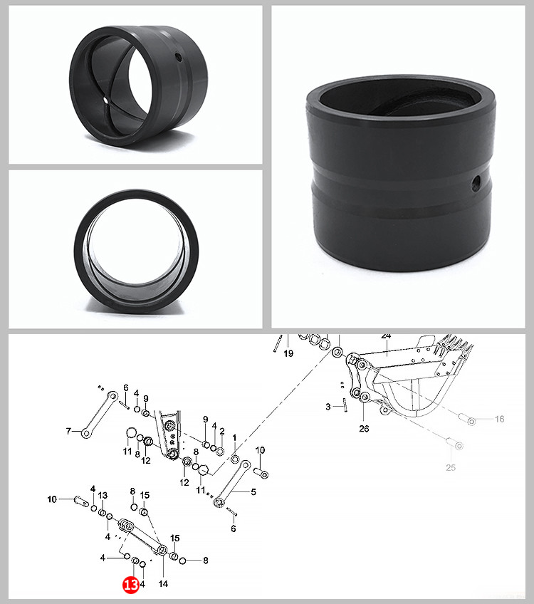 60mm SY60.3-16 Excavator Bucket Bushing , A820202005321 Weldable Steel Bushings