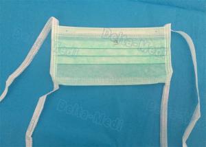 China Green 3 Ply Non Woven Face Mask , Sterile Disposable Medical Face Masks wholesale