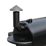 Barbecue Metal Wood Pellet Smoker Grill with Trolley Cart for Backyard Cooking