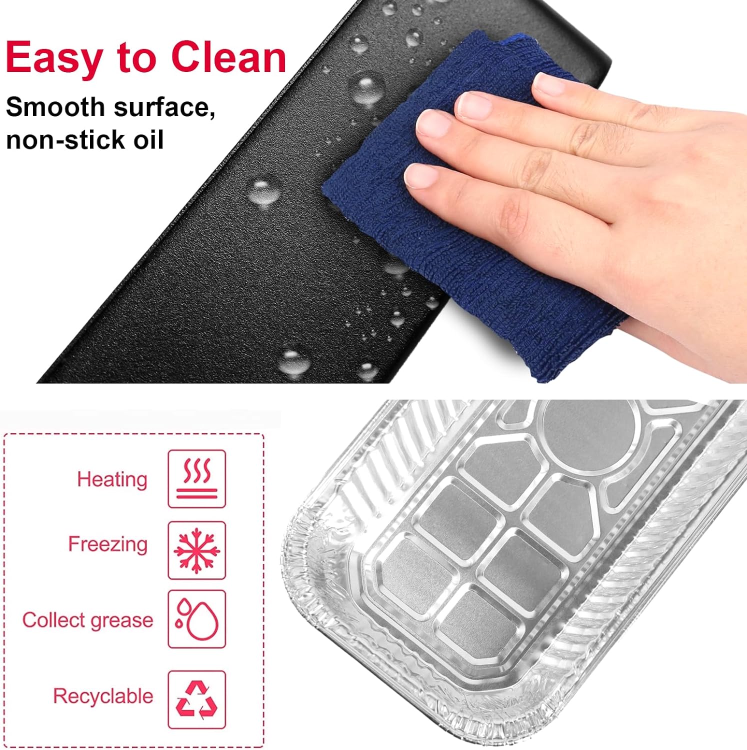 Cast Iron Grease Catcher Drip Pans Replacement Parts for Blackstone 28/36 Inch Griddle