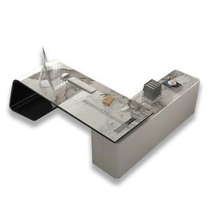 China Office Desk Furniture Design for Home Executive Boss Luxury Grey Escritorio De Oficina wholesale
