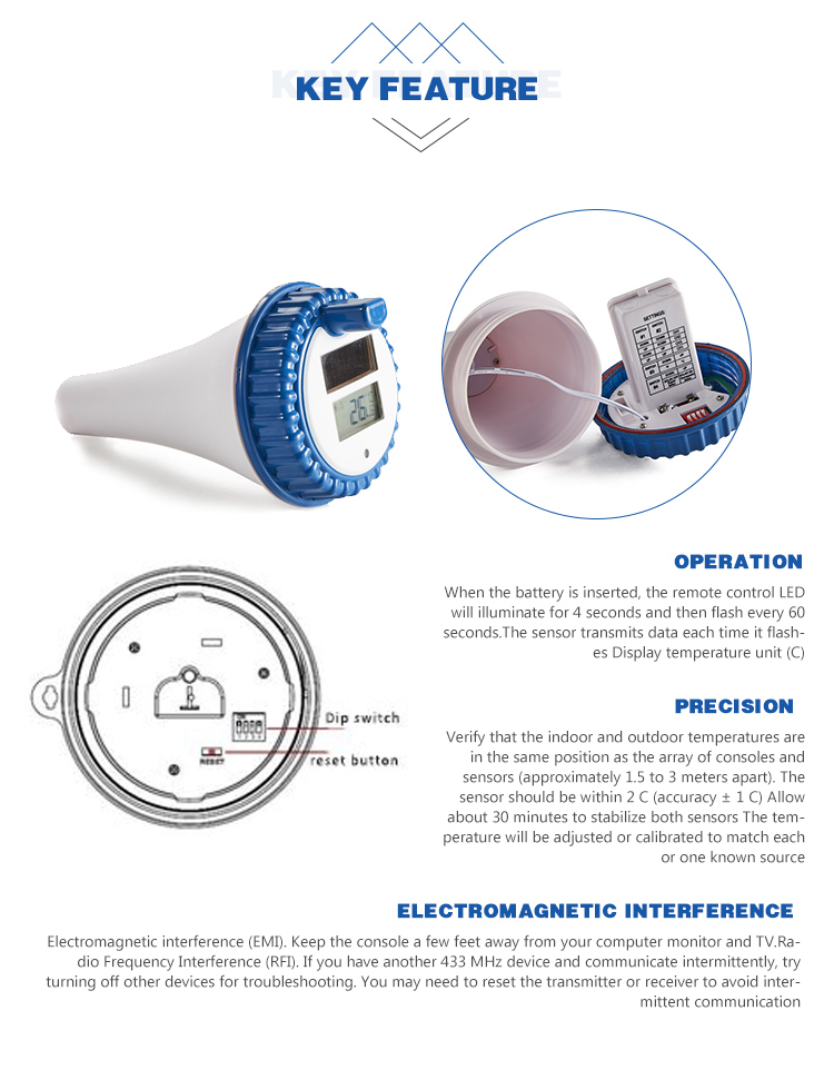 Wireless Water Thermometer For Accurate Temperature Testing In Indoor And Outdoor Pools