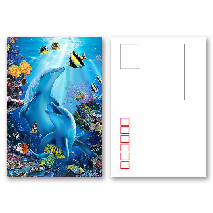 Pantone Color Printing PET 3D Lenticular Postcard / 3D Changing Pictures For Kids