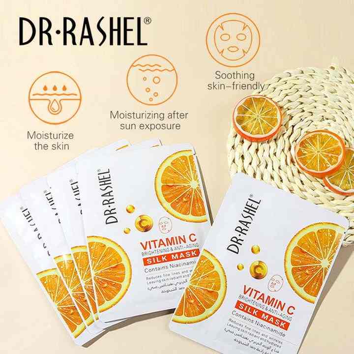 DR.RASHEL Vitamin C Brightening and Whitening Silk Sheet Facial Mask.anti-wrinkle Firming Lighting SILK MASK