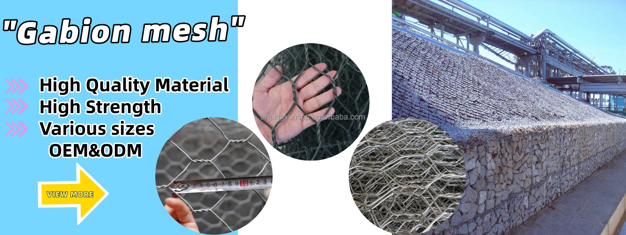 Customizable Welding Pattern Hexagonal Gabion Mesh for Dam Protection and Retaining Wall