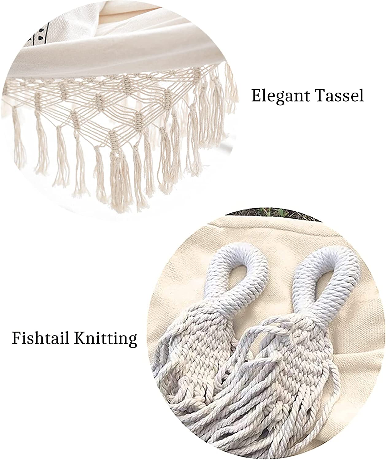 Collapsible Ultralight Cotton Double Swing Hanging Hammock Bed for Camping and Garden