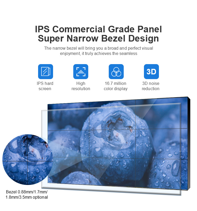 550cd/M2 Narrow Bezel Rental Indoor Video Wall 55inch 8ms Response Time