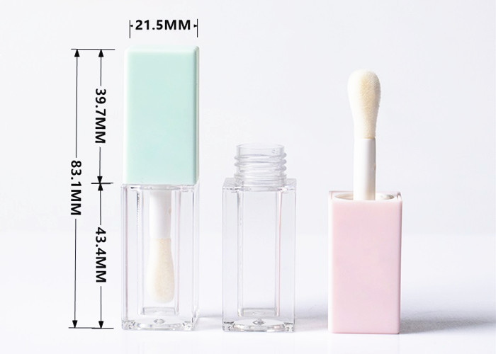 Square 5ml Purple Green Lip Gloss Tube Custom logo Empty Lip Gloss Tube Cosmetic Packaging
