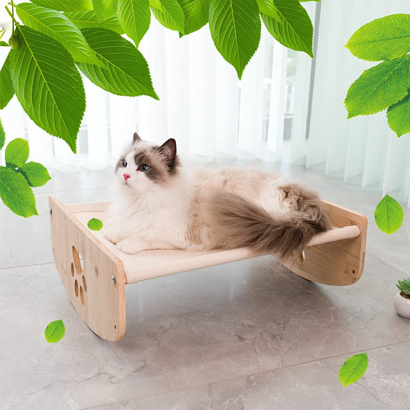 Bamboo Wooden Dog Bed Frame Platform Oxford Cloth ODM