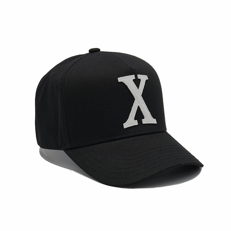 Structured Adjustable 5 Panel Baseball Cap Embroidered Text With Metal Buckle