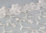 Apparel Floral Double Edge Bridal Embroidered Tulle Lace Fabric 130CM Width