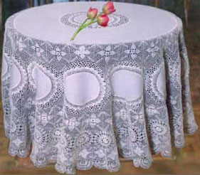 christmas tablecloths cotton and linen, Tablemat, Corcheted Lace Table linen, Tablecloth