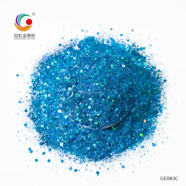 Bulk Laser PET Hexagonal Plastic Glitter Mixed Black Multicolor Powder