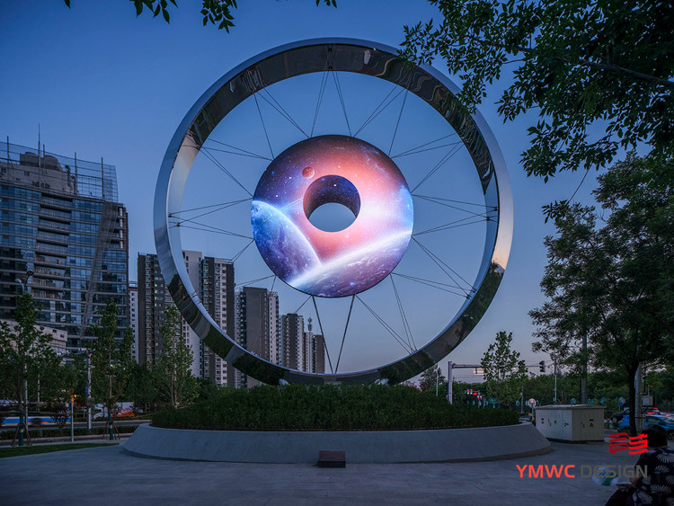 Stainless Steel Large Photoelectric Interactive Device for City Park Sculpture Square
