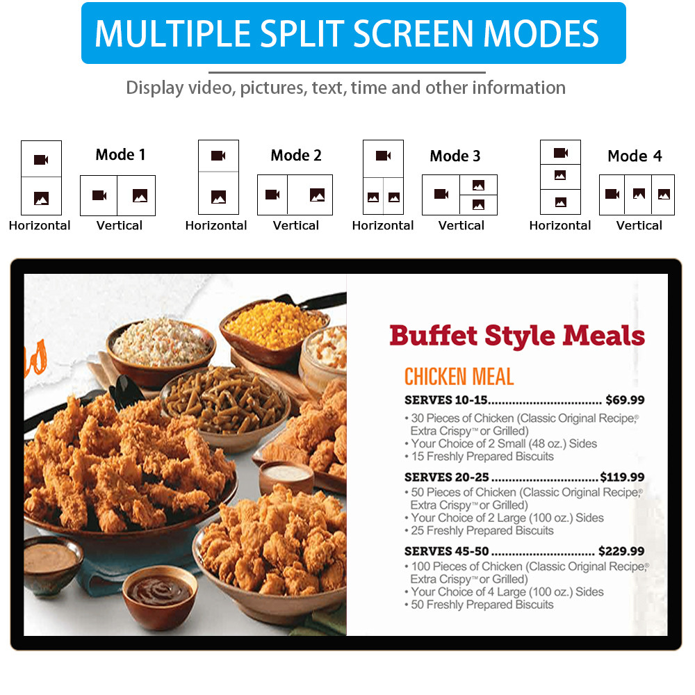 18.5 Inch HD Wall Mount Advertising Display Screen With Wi-Fi And CMS