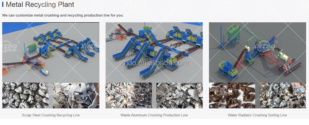 1000KG/H-10000KG/H Scrap Metal Crusher Copper Aluminum Radiator Shredder