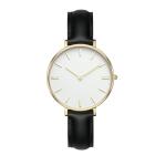 Interchangeable Black Female Watches Leather Strap With Japan Movement