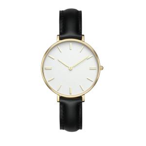 China Interchangeable Black Female Watches Leather Strap With Japan Movement wholesale