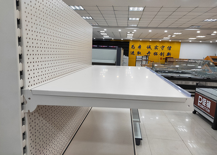 Adjustable Layer Supermarket Display Stand Double Sided Customized Size