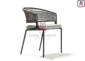 China Aluminum 0.38cbm PE Rattan Waterproof Cushion Chair 61*55*H80cm wholesale