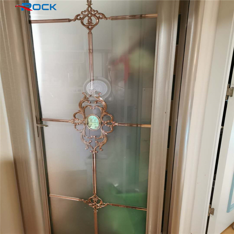 Rose Gold Luxury Style Shining Surface PVC Window Georgian Bar Decorative Flowers