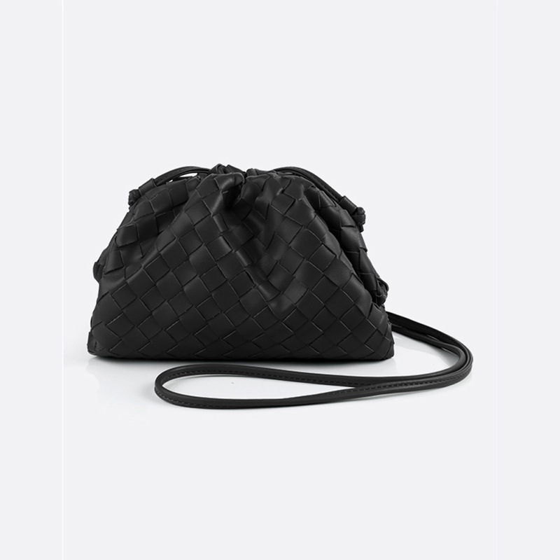 Hand Woven Cloud Bag Genuine Leather Fashionable Design All Seasons Decoration None