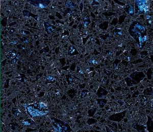 China Crystal Shining Blue Quartz Slab Tiles For Quartz Countertops wholesale