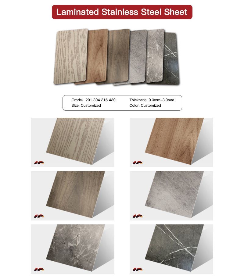 Customized Lamination Stainless Steel Plate 304 Decorative Stainless Steel Sheet