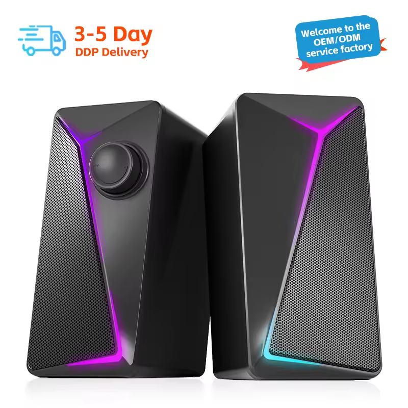 Bluetooth Communication Intelligent Voice Sound Desktop Speaker With Fabric And Clock