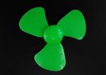 Green 3 Vanes Plastic Propeller Injection Molding 60mm Environmental Standard