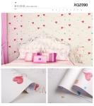 Romantic Heart-Shaped Self-Adhesive Wallpaper for Modern Cartoon Design Bedroom