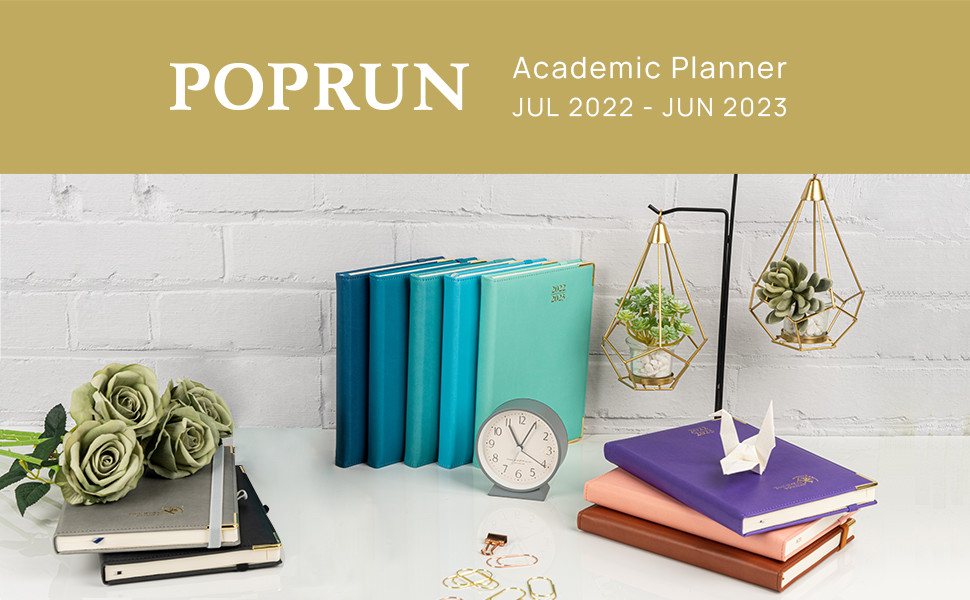 Weekly Planner 22-23 Brown Vertical Layout with Hourly Schedule And Easy-Track Corners