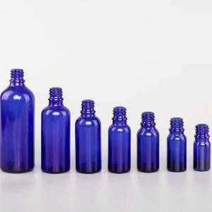 China OEM Blue Spray Bottles For Essential Oils , Durable Essential Oil Glass Bottle 30ml wholesale