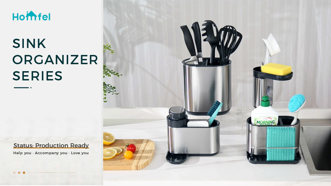 Efficiently Store Your Kitchen Essentials With OEM ODM Sink Caddy Shelf Drying Rack