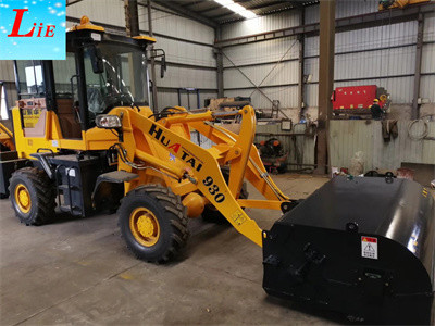 Chinese mini front wheel loader with snow sweeper attachments loader broom