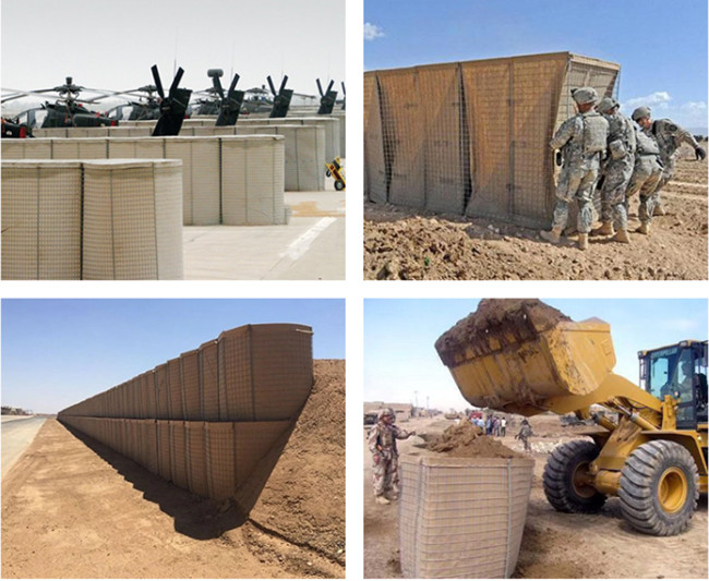 Explosion Proof Protection Wall Hesco Bastion Barrier 5.0mm Dia Welded Gabion Box