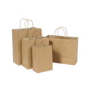 China Customized Size Printing Logo Kraft Paper Packaging Bag Biodegradable Recycled wholesale