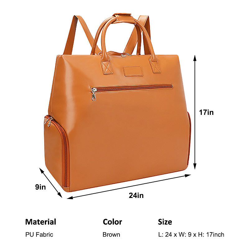 Womens Leather Diaper Tote Bag Boy Baby Travel Backpack Mommy 24X9X17"