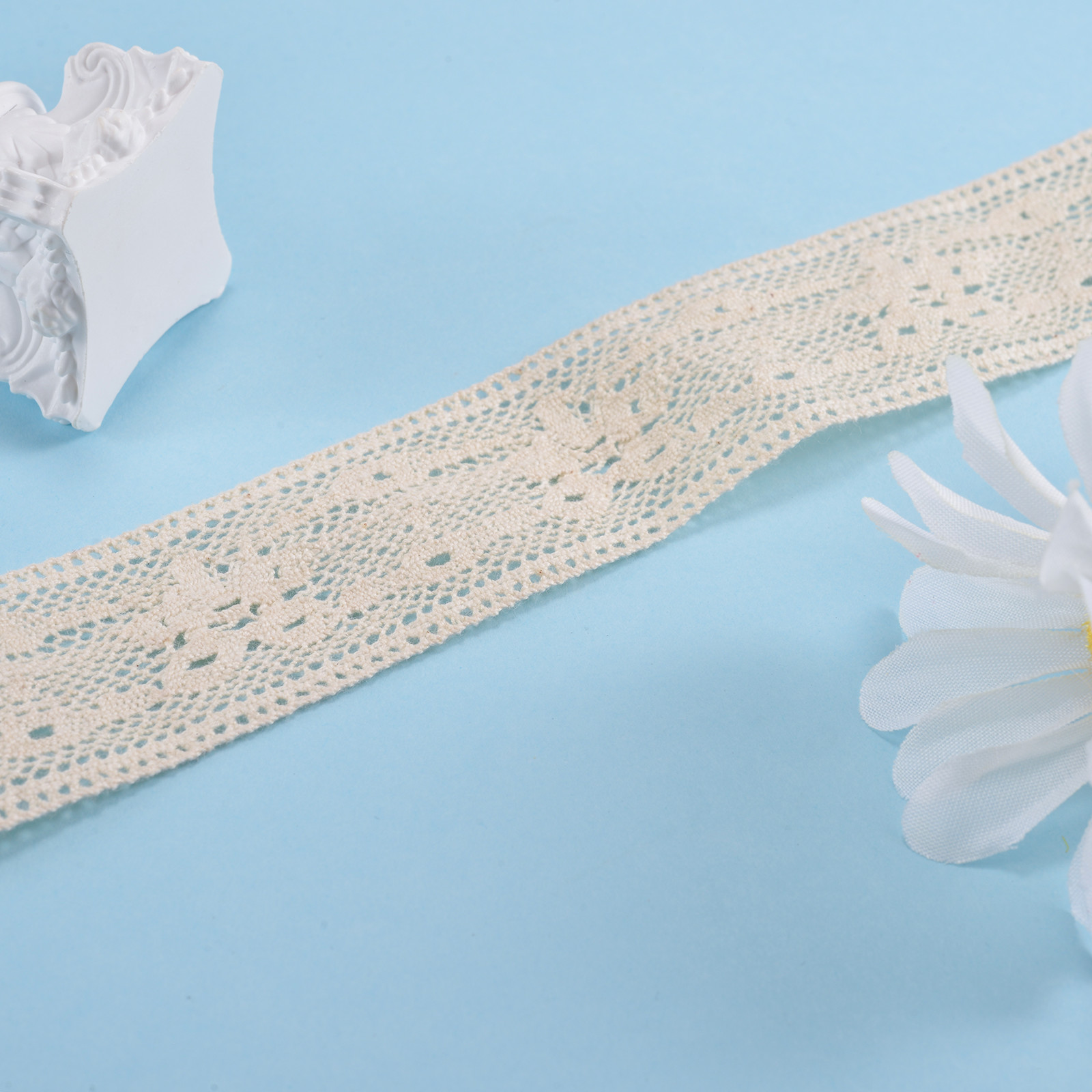 Embroidery Nylon Cotton Lace Trim 100 Yards Length For Dress