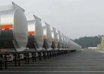 Tri Axle Carbon Steel Tanker Trailer , Oil And Diesel Fuel Tank Trailer 40000L