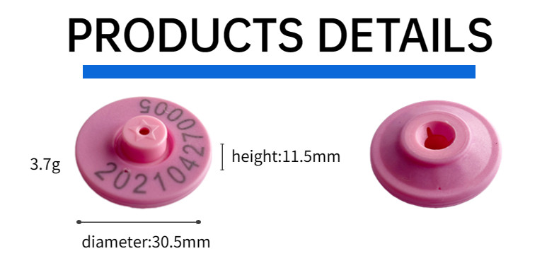 UHF Rfid Animal Ear Tag Pig Management 960MHz Anti Collision